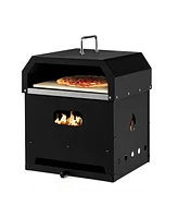 Sugift 4-in-1 Outdoor Portable Pizza Oven with 12 Inch Pizza Stone