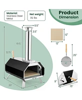 Sugift Outdoor Pizza Oven with Pizza Stone and Foldable Legs for Camping