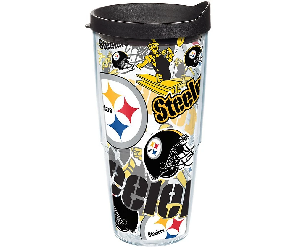 Tervis Tumbler Tervis Nfl Pittsburgh Steelers All Over Made in Usa Double Walled Insulated Tumbler Travel Cup Keeps Drinks Cold & Hot, 24oz, Classic