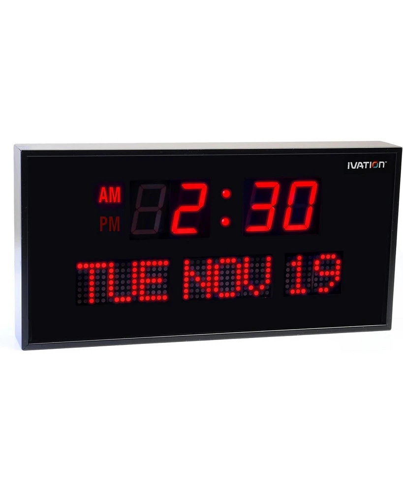 Ivation Digital Clock, 22" Large Led Clock with Date & 6-Level Brightness