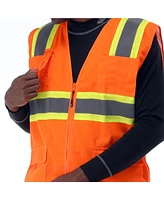 RefrigiWear Men's Hi Vis Orange Safety Work Vest