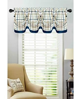 Kate Aurora Country Farmhouse Plaid 3 Pc Tattersall Cafe Kitchen Curtain Tier & Valance Set