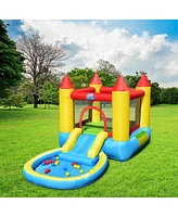 Slickblue Inflatable Kids Slide Bounce House with 580w Blower