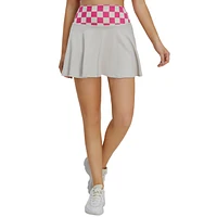 Bellemere New York Women's High-Waisted Checkered Asymmetric Skirt