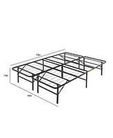 14" Adjustable Foldable Steel Bed Frame