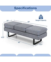 Costway Waiting Room Bench Seating with Metal Frame Leg Upholstered Reception Bench