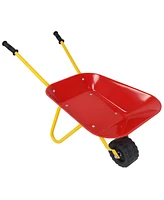 Slickblue Outdoor Garden Backyard Play Toy Kids Metal Wheelbarrow