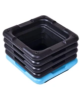 Slickblue 16 x 16 Inch Adjustable 4 Risers Lightweight Aerobic Pedals