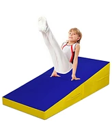 Slickblue Incline Gymnastic Pad Folding Wedge Ramp Gym Fitness Exercise Sport Tumbling Mat