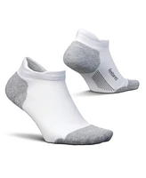 Feetures Men's Elite Max Cushion No Show Tab Ankle Socks - Sport Sock with Targeted Compression - New White, M (1 Pair)