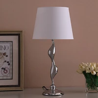 Streamdale Furniture 24-Inch Art Deco Silhouette Silver Table Lamp