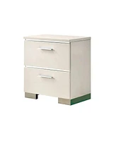 High Gloss White Nightstand with Usb Charger