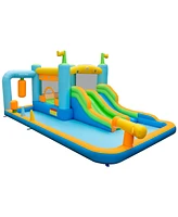 Costway Inflatable Water Slide Giant Kids Bounce House Park Splash Pool without Blower