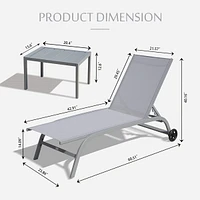 Outdoor Grey Lounge Set: 2 Chairs + Table
