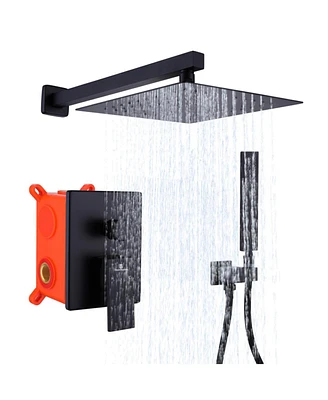 Simplie Fun 10" Ceiling Mount Shower System - Matte Black