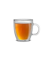 JoyJolt Fluted 13.5oz Coffee Mugs, Set of 2