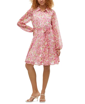 Vero Moda Women's Smilla Floral-Print Belted Shirtdress