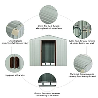 8FT X 4FT Outdoor Metal Storage Shed White Yx48