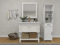 Floor Standing Cabinet With 1 Door And 1 Drawer - White