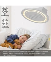 2 2" Modern Leafless Ceiling Fan With Remote Control Removable And Washable, Reversible Motor 0002