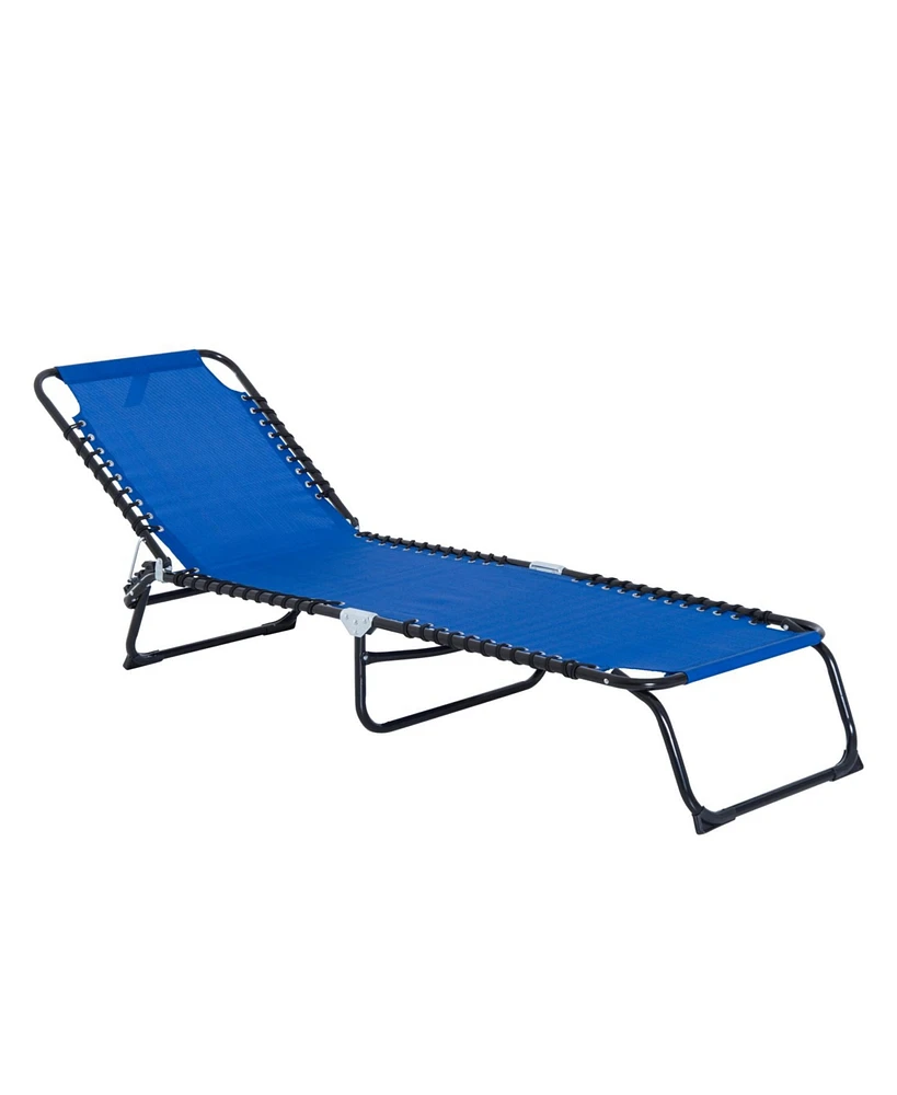 Simplie Fun Dark Blue Folding Chaise Lounge Chair