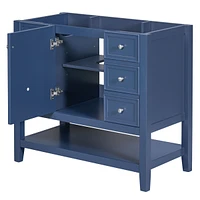 Streamdale Furniture 36" Bathroom Vanity Without Sink, Cabinet Base Only, One Cabinet And Three Drawers