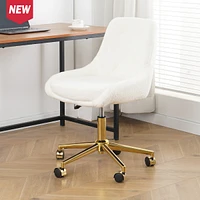 Streamdale Furniture Teddy Fleece Dining Chair with Gold Legs