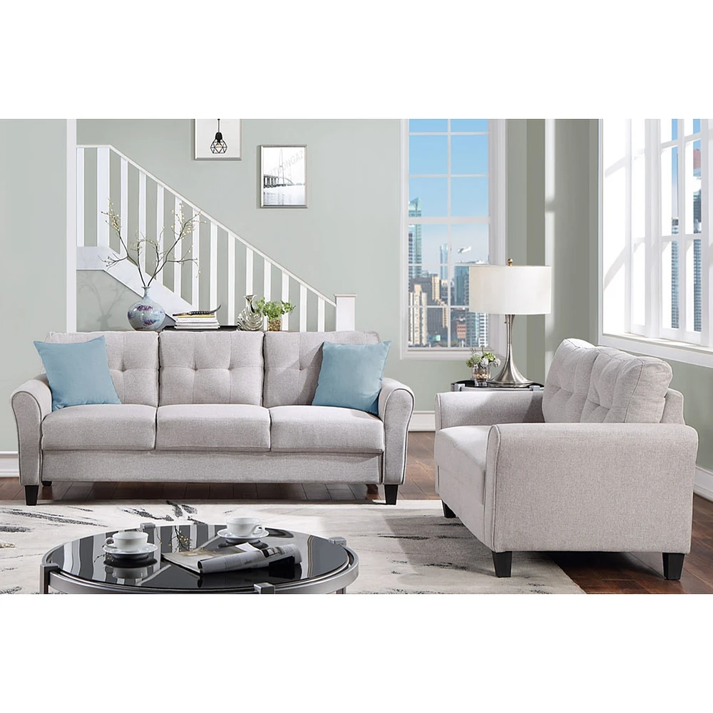 Simplie Fun Modern Living Room Sofa Set Linen Upholstered Couch Furniture For Home Or Office