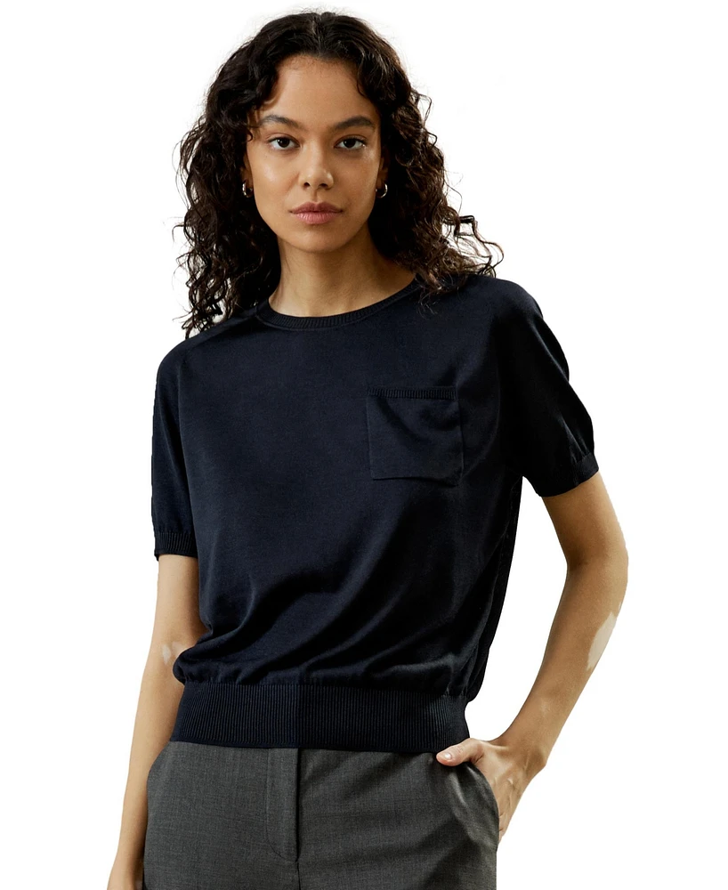 Lilysilk Women's Basic Silk Crewneck T-shirt for Women