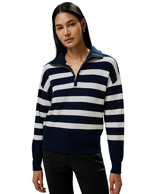 Collared Quarter-Zip Wool Sweater for Women