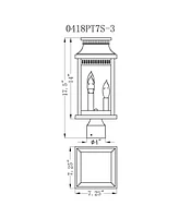 Cwi Lighting 17.5" Metal Milford 3 Light Outdoor Lantern Head