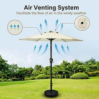7.5' Patio Umbrella with Tilt/Crank, 6 Ribs for Outdoor Use