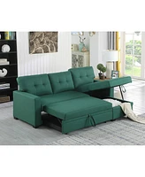 Streamdale Furniture Upholstered Pull Out Sectional Sofa With Chaise