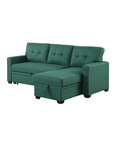 Streamdale Furniture Upholstered Pull Out Sectional Sofa With Chaise