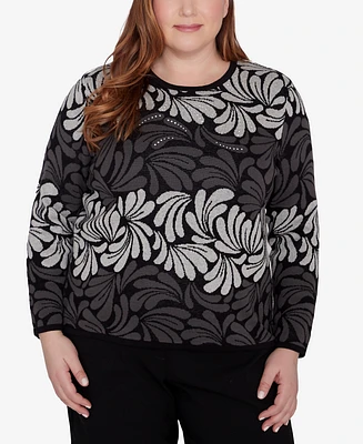 Alfred Dunner Plus Classic Geometric Ombre Scroll Top