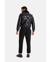 Furniq Uk Men's Quilted Jacket, Black