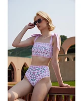 Jessie Zhao New York Women's Pink Blossom Reversible Two-Piece Swimsuit