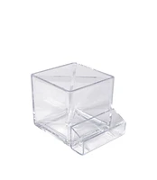 Azar Displays 4" Cube Pencil Holder with Divider & Business Card Pocket, Gift Shop