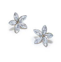 Sohi Women's Crystal Flora Stud Earrings