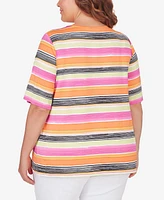 Ruby Rd. Plus Paint Stripe Top