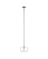 Hudson & Canal Channing 11" Wide Pendant with Glass Shade