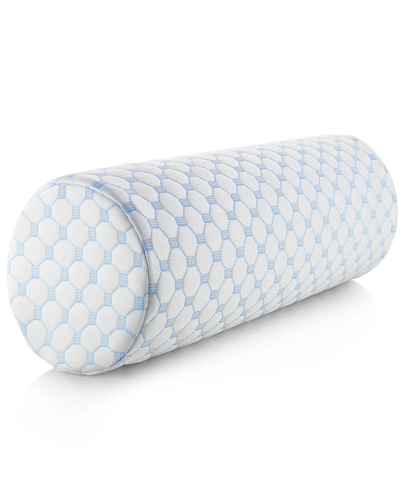 Nestl Memory Foam Neck Roll Bolster Pillow With Cooling Cover, Extra Firm