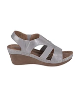 Gc Shoes Women's Banks Cut Out Elastic Slingback Wedge Sandals