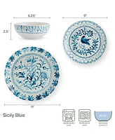 Fitz and Floyd Sicily 12 Piece Dinnerware Set, Service for 4