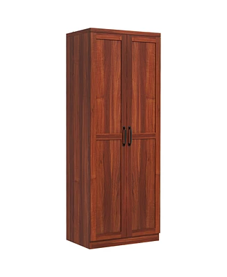 Homcom 63" Kitchen Pantry, Storage Cabinet with 2 Doors, Adjustable Shelves