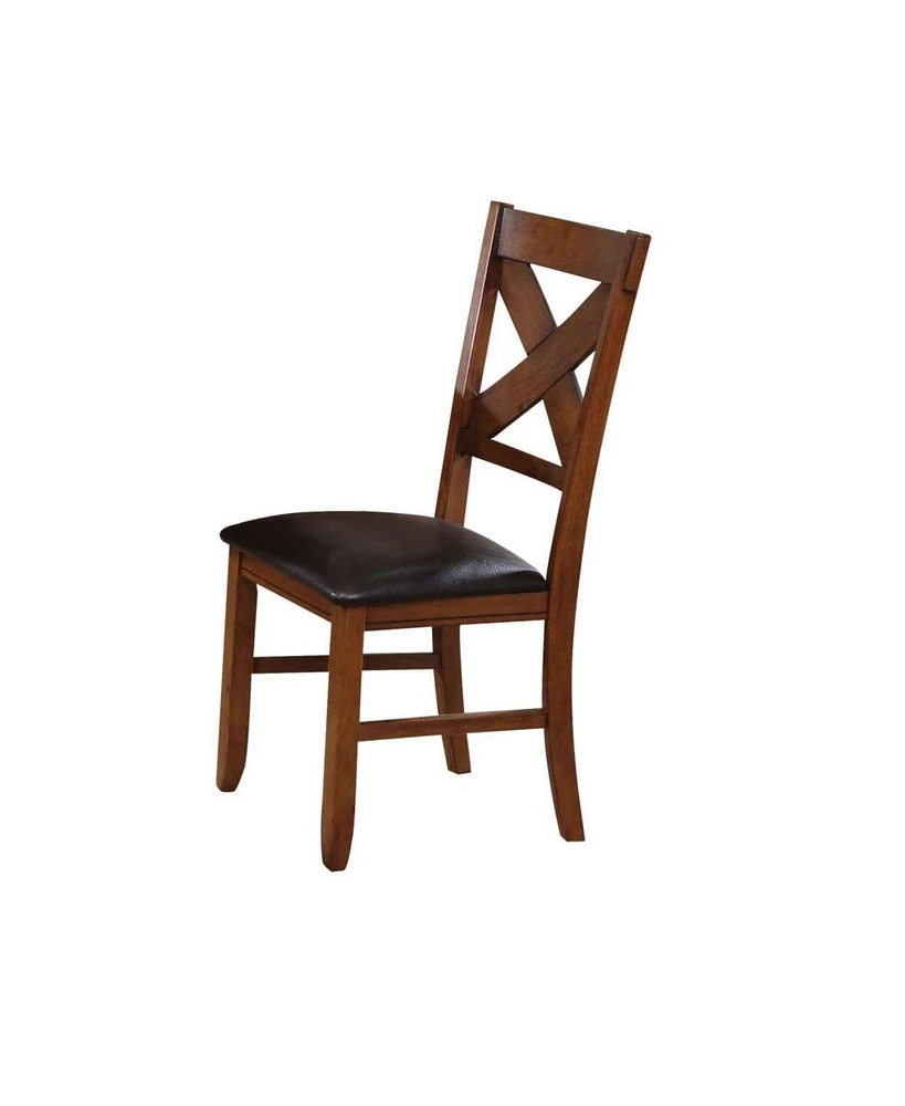 Simplie Fun Apollo Side Chair (Set of 2) In Espresso Pu & Walnut