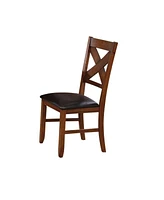 Simplie Fun Apollo Side Chair (Set of 2) In Espresso Pu & Walnut