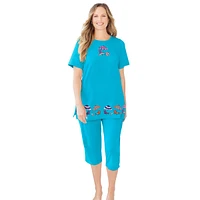 Dreams & Co. Plus Knit Capri Sleep Set