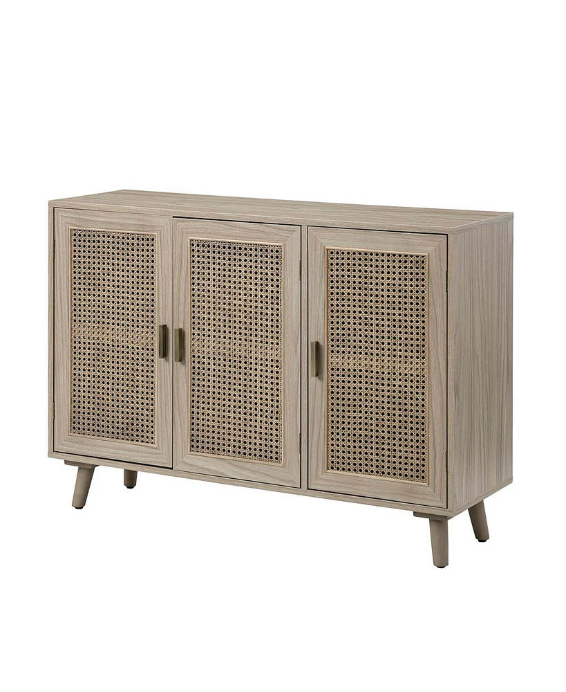 Hulala Home Pidcock Contemporary Door Accent Cabinet with Rattan