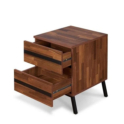 Simplie Fun Karine End Table In Walnut & Black